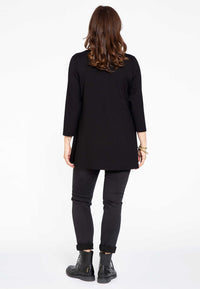 Tunic flare ruffle ORGANIC COTTON - black - #3