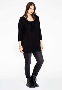 Tunic flare ruffle ORGANIC COTTON - black - #2