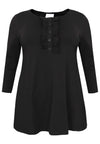 Tunic flare ruffle ORGANIC COTTON - black - #4