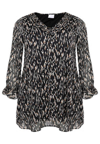 Tunic wide bottom ruffles MEDINA - black - #4