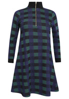 Dress zipper TARTAN - green  - #4