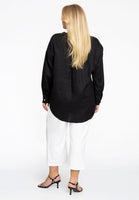 Blouse oversized LINEN - black  - #3