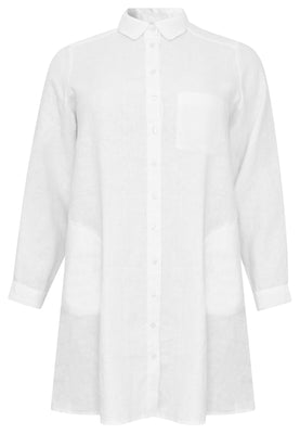 Blouse pockets LINEN - white  - #4