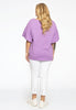 Shirt wide frill sleeve COTTON - light purple - #3