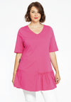 Tunic wide bottom frill COTTON - pink