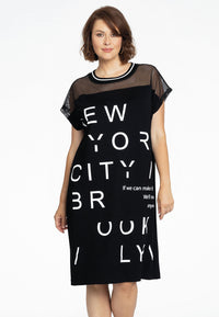 Dress mesh shoulders NYC - black - #1