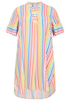 Dress grandad collar RAINBOW - white  - #4