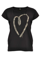 Shirt snake heart - black  - #4